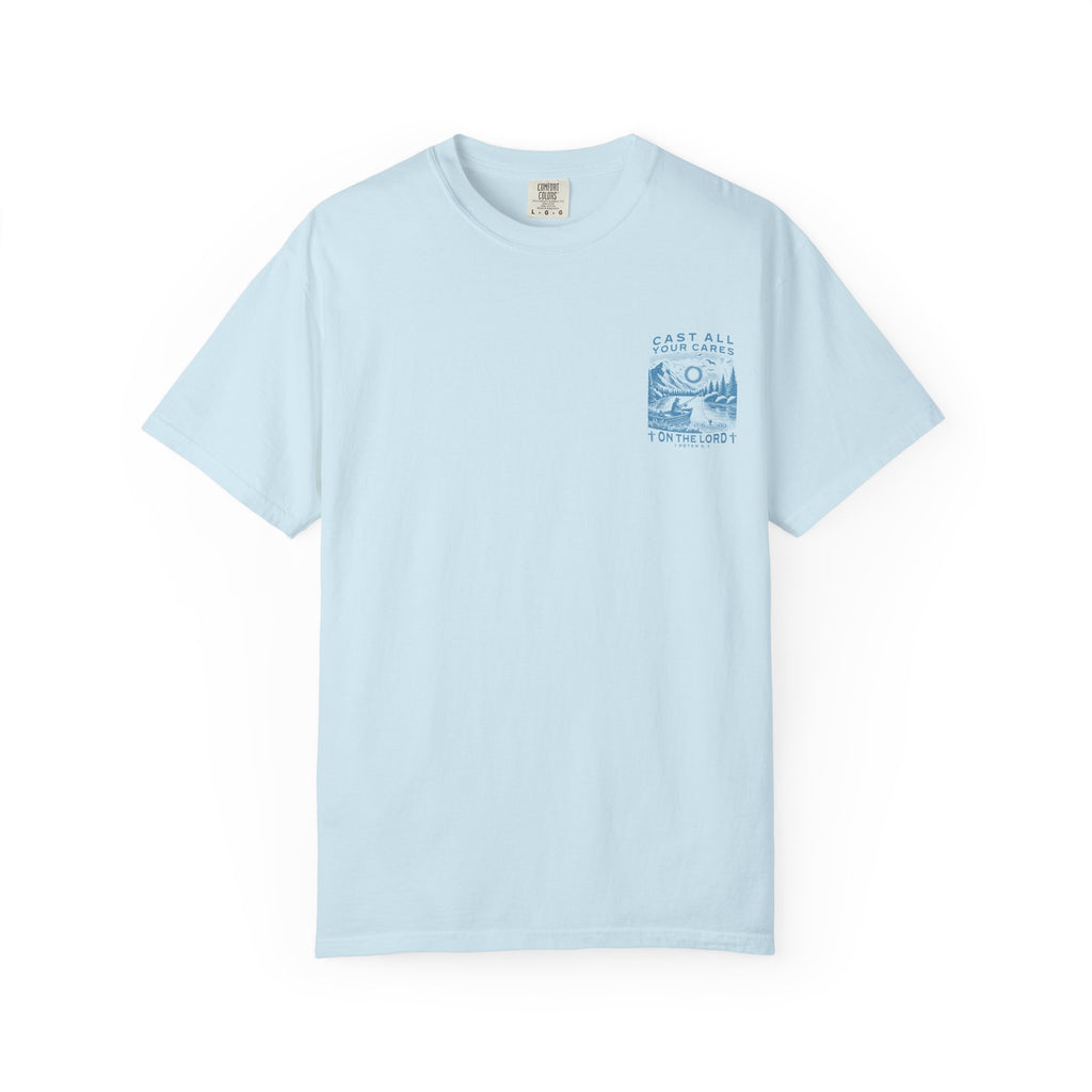 Christian Unisex Garment-Dyed T-shirt - Cast all your worries on Him