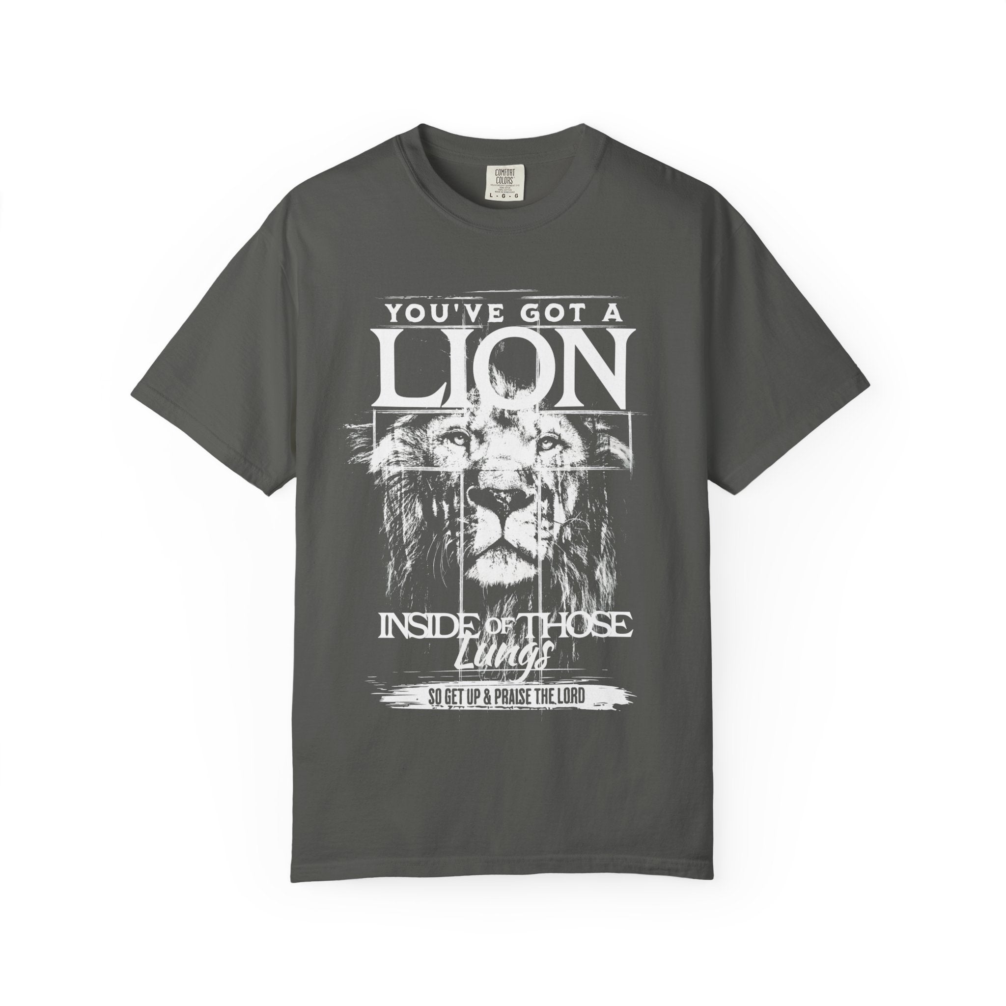 Inspirational Lion T-Shirt, Motivational Tee, Gift for Him, Spiritual Shirt, Encouragement Apparel, Encouraging Quote Clothing