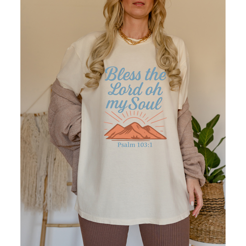 Christian Unisex Garment-Dyed T-shirt - Bless the Lord oh my Soul Tee