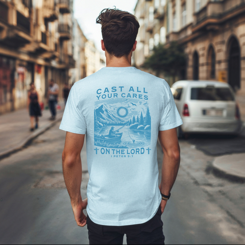 Christian Unisex Garment-Dyed T-shirt - Cast all your worries on Him