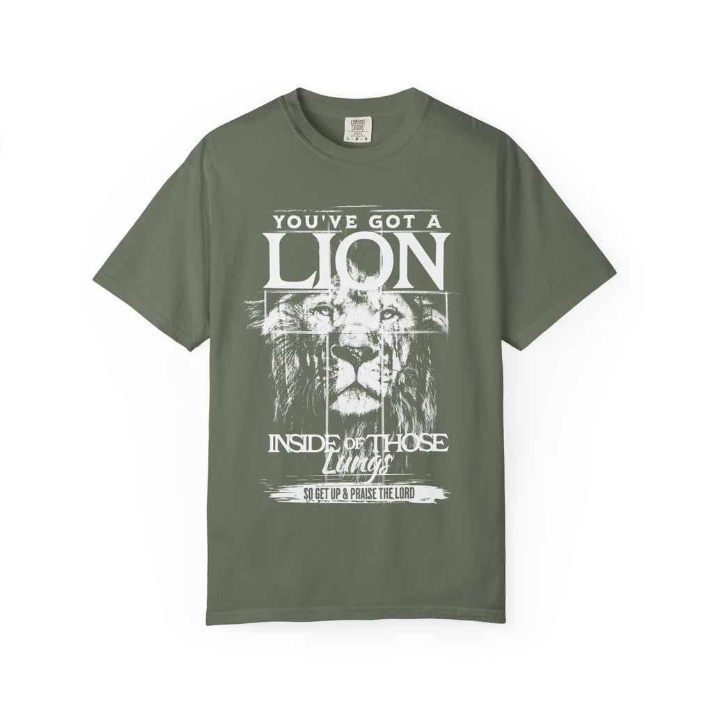 Inspirational Lion T-Shirt, Motivational Tee, Gift for Him, Spiritual Shirt, Encouragement Apparel, Encouraging Quote Clothing
