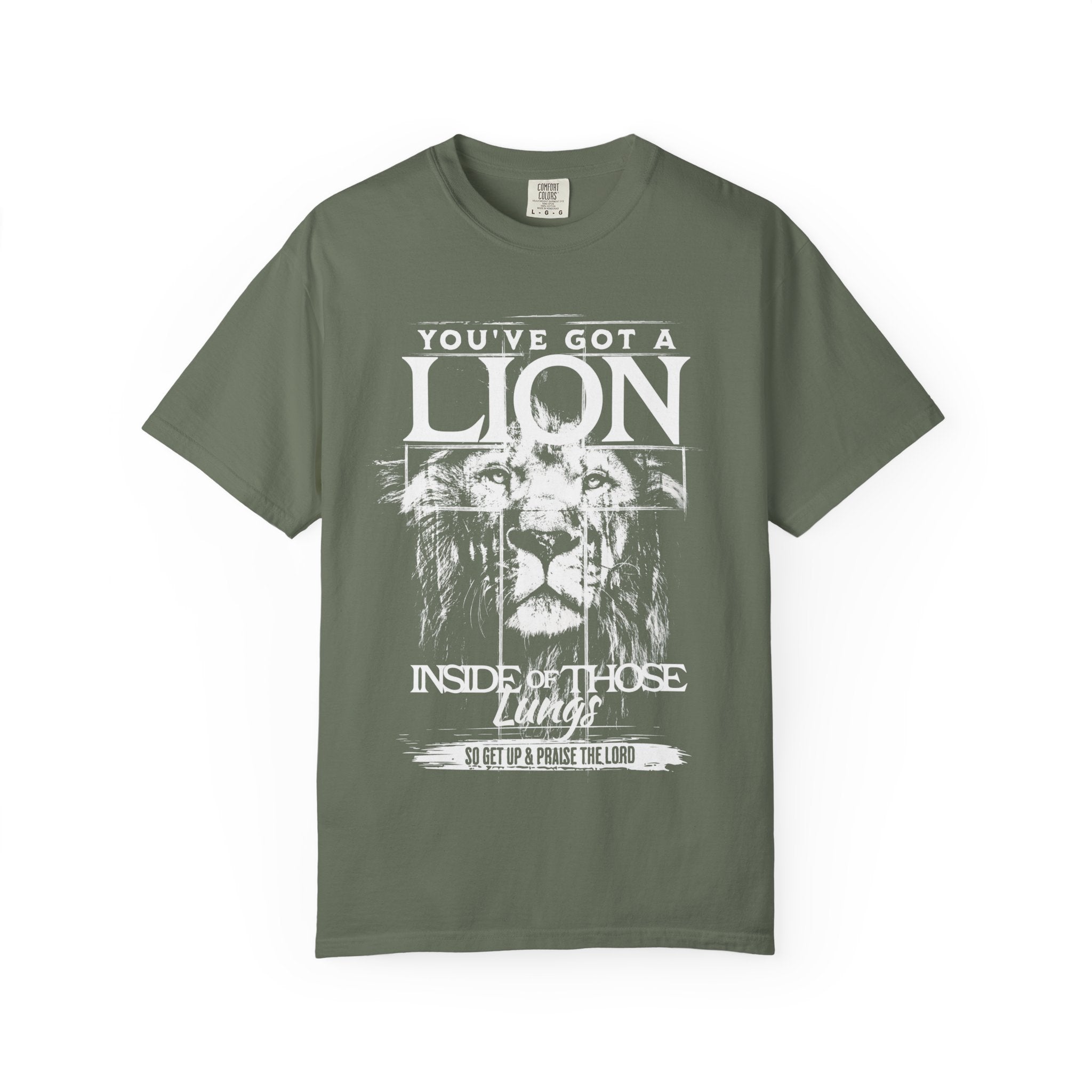 Inspirational Lion T-Shirt, Motivational Tee, Gift for Him, Spiritual Shirt, Encouragement Apparel, Encouraging Quote Clothing